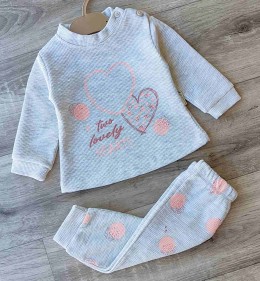 Костюм Hunny Kids «Hearts» сірий, дівчинка 6-9-12-18 місяців