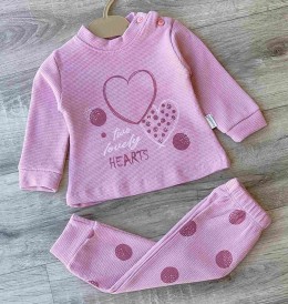 Костюм Hunny Kids «Hearts» коричневий(теракотовий), дівчинка 6-9-12-18 місяців