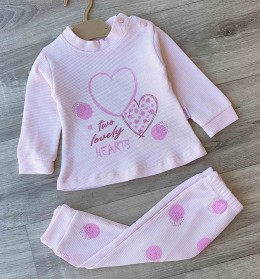 Костюм Hunny Kids «Hearts» рожевий(пудра), дівчинка 6-9-12-18 місяців