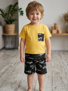 Костюм Canini «Камуфляж» жёлтый, мальчик 1-2-3 года