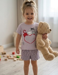 Костюм Baby Wood «Кошечки» серый, девочка 9-12-18-24 месяцев