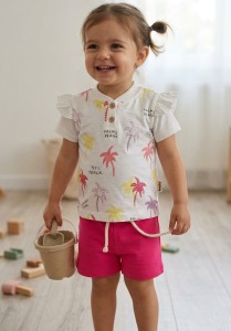 Костюм Dolas «Palms beach» малиновый, девочка 6-9-12 месяцев