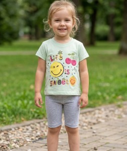 Костюм Mini Mika «Life is sweet» оливковый, девочка 9-12-18-24 месяцев