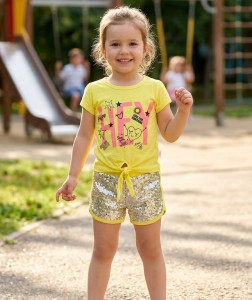 Костюм Baby Lux «Hey» жёлтый, девочка 6-9-12-18 месяцев