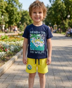 Костюм Trio «Ready to go wild!» тёмно-синий, мальчик 9-12-18-24 месяцев
