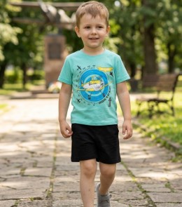 Костюм «Самолётик» бирюзовый, мальчик 4-5-6 лет
