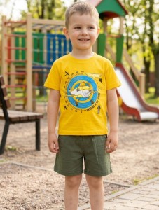 Костюм «Самолётик» желтый, мальчик 4-5-6 лет