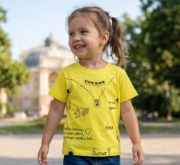 Футболка "Ukraine" желтый, девочка 1-2-3-4-5  лет