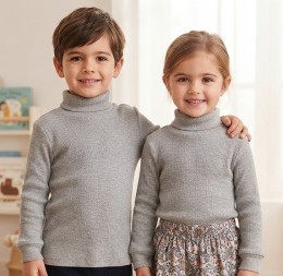 Водолазка «Однотонная» серый, унисекс 3-4-5-6-7 лет