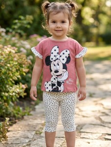Костюм «Minnie Mouse» бордовый, девочка 6-9-12-18 месяцев