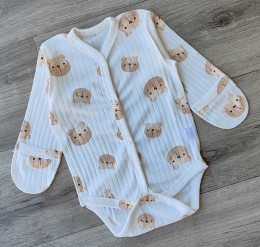 Боди "Bear" молочный, унисекс 0-3 месяцев