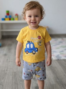 Костюм «Vroom» жовтий, хлопчик  6-12-18-24 місяців