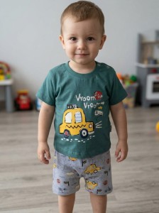 Костюм «Vroom» зеленый, мальчик 6-12-18-24 месяцев