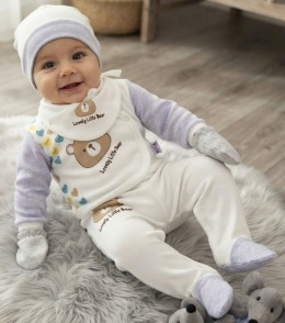 Комплект Findik "Lovely little bear" сірий, хлопчик, хлопчик 3-6 місяців