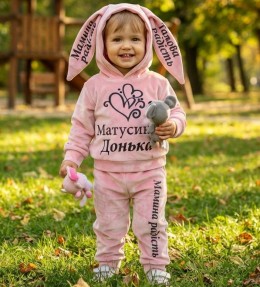 Костюм Костюм "Матусина донька" рожевий, дівчинка 9-12-24-36 місяців