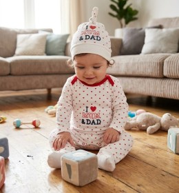 Человечек Murat baby "I ❤️ mum, dad", белый, унисекс 3-6-9-12 месяцев