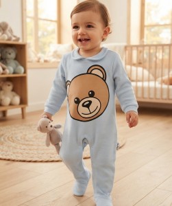 Человечек Murat Baby "Мишка" голубой, мальчик 3-6-9-12 месяцев