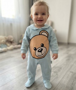 Человечек Murat Baby "Мишка" зеленый, унисекс 3-6-9-12 месяцев
