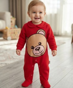 Человечек Murat Baby "Мишка" красный, унисекс 3-6-9-12 месяцев