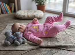 Человечек-комбинезон "Happy", девочка 0-3-6 месяцев