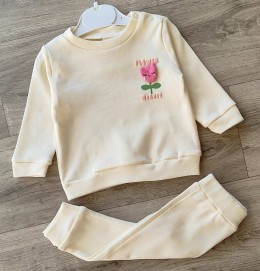 Костюм Via Kids "Flower" молочний, дівчинка 6-9-12-18 місяців