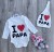 Боди "I ❤️ papa" молочный, унисекс 3-6-9-12 месяцев, фото 1