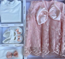 Комплект Baby Biss "Бант" персиковий, дівчинка 0-6 місяців
