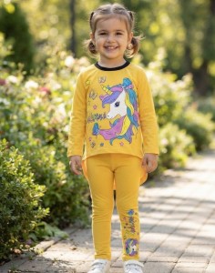 Костюм "Unicorn" желтый, девочка 3-5-7-9 лет