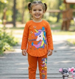 Костюм "Unicorn" оранжевый, девочка 3-5-7-9 лет