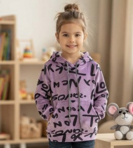 Толстовка "Буковки" сиреневая, девочка 2-3-4-5 лет