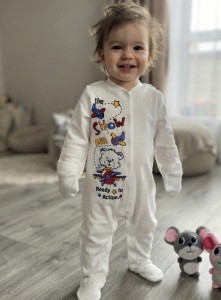 Человек "Медвежонок" молочный, мальчик 0-3-6 месяцев