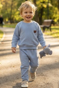 Костюм Partner "Рубчик" голубой , мальчик 9-12-18-24 месяцев