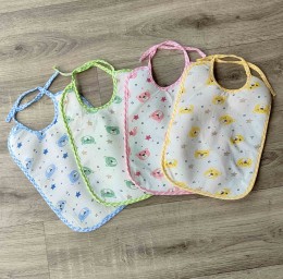 Слюнявчик Yelkon Bebe "Мишки", микс цветов 21*30, мальчик+девочка