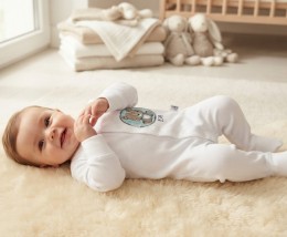Чоловічок «Bear» білий, хлопчик 0-3-6-9 місяців