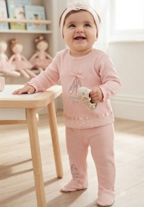 Комплект Minilove «Ballerina» персиковый, девочка 0-3-6 месяцев