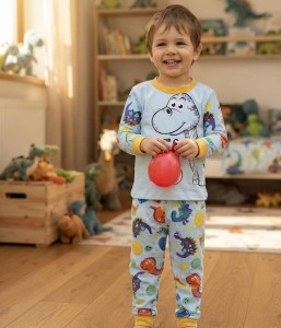 Пижама "Dino" голубая, мальчик 1-2-3-4-5 лет