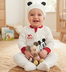 Человечек Murat «Oh boy! Mickey» молочный, мальчик 3-6-9-12 месяцев