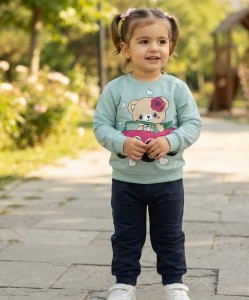 Костюм Nas Bebe «Мишка» мятный, девочка 6-9-12-18 месяцев