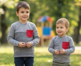 Реглан «Смужка» сірий, хлопчик 3-4-5 років