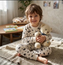 Пижама Supermini «Пальмы» песочный, мальчик 7-8-9 лет