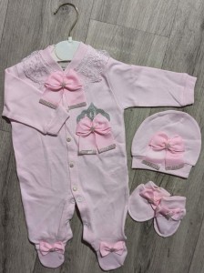 Чоловічок Amore Baby "Корона" рожевий, дівчинка 0-3-6 місяців
