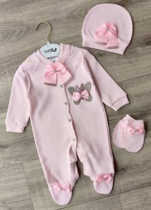 Чоловічок Amore Baby "Метелик" рожевий, дівчинка 0-3-6 місяців