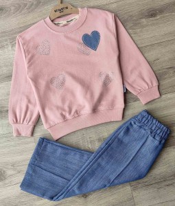 Костюм Mina Mino Baby «Сердца» коричневый(терракотовый), девочка 2-3-4-5 лет