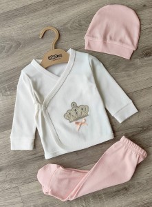 Комплект Uko Baby «Корона» персиковый, девочка 3 месяцев