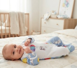 Чоловічок "Зайчик" блакитний, хлопчик 3-6-9-12 місяців