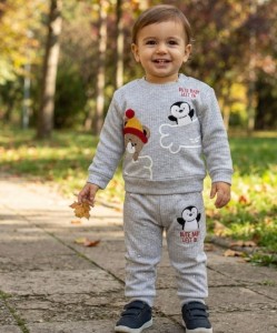 Костюм Loco "Bute baby" сірий, хлопчик 9-12-18 місяців