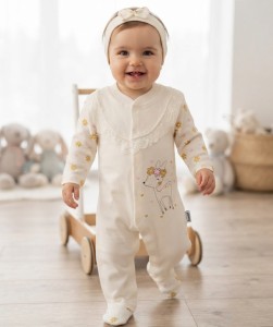 Чоловічок Annora "Bambi" молочний, дівчинка 0-3-6 місяців