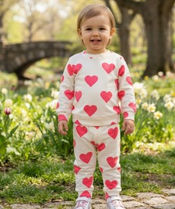 Костюм MRK "Сердечки" персиковый, девочка 2-3-4-5 лет
