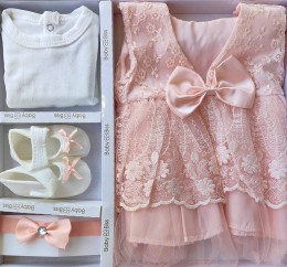 Комплект Baby Biss "Бант" персиковый, девочка 3-6 месяцев