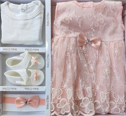 Комплект Baby Biss "Метелики" персиковий, дівчинка 3-6 місяців